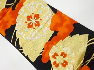 リサイクル　檜扇に雲・華紋模様織出し袋帯